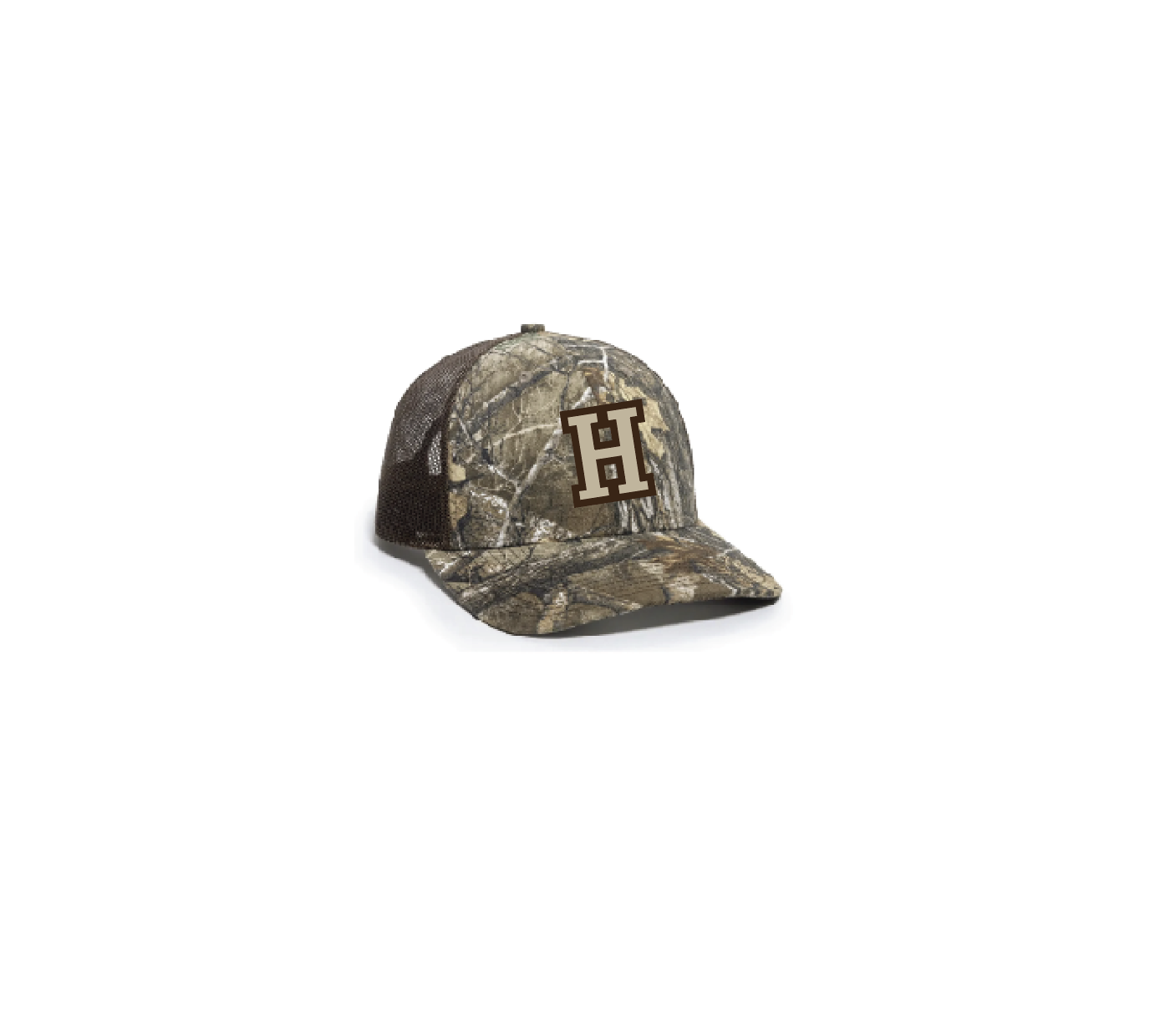 E - REAL TREE CAMO/BROWN MESH BACK CAP