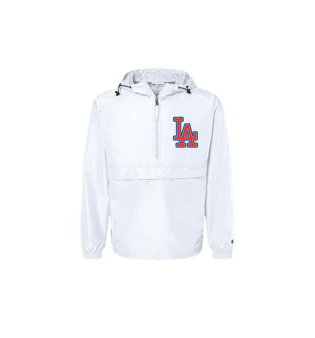 R - WHITE SUPPLE 1/4 ZIP WINDBREAKER JACKET