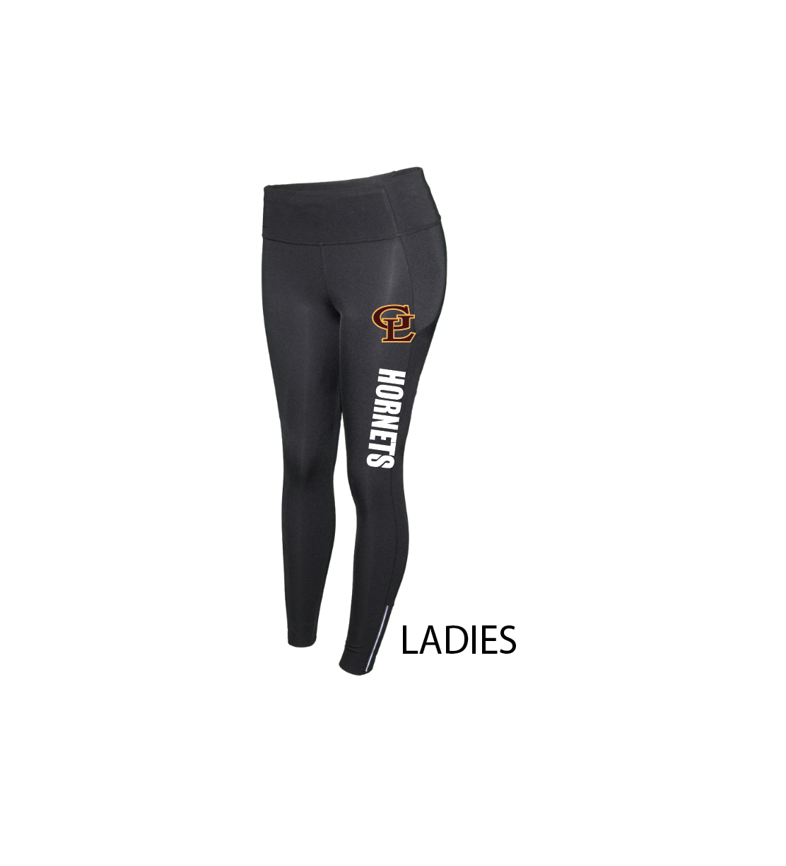 S - LADIES BLACK STRETCH-FIT TIGHT W/ PHONE & KEY POCKET