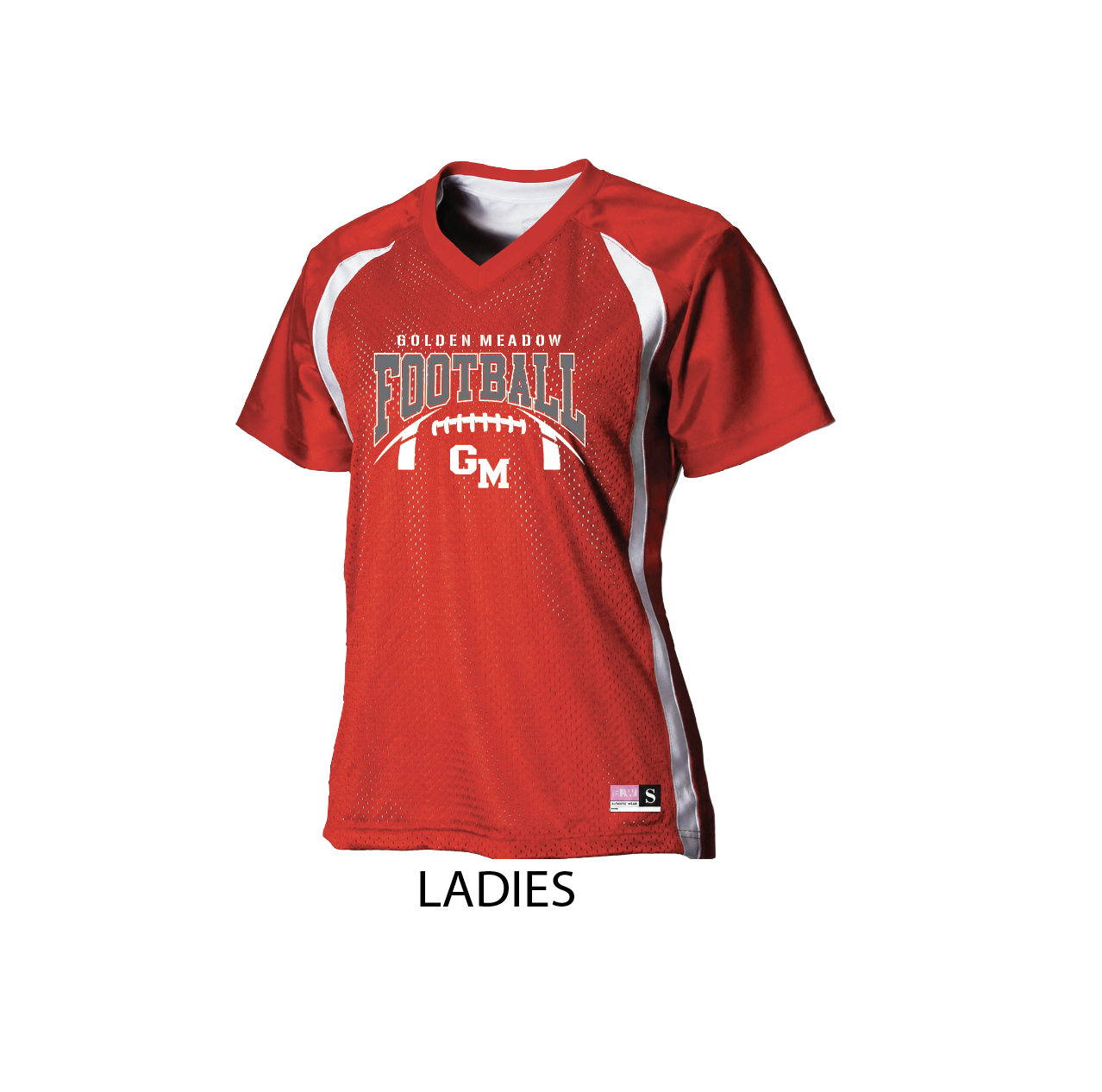 M - LADIES RED MESH FOOTBALL JERSEY