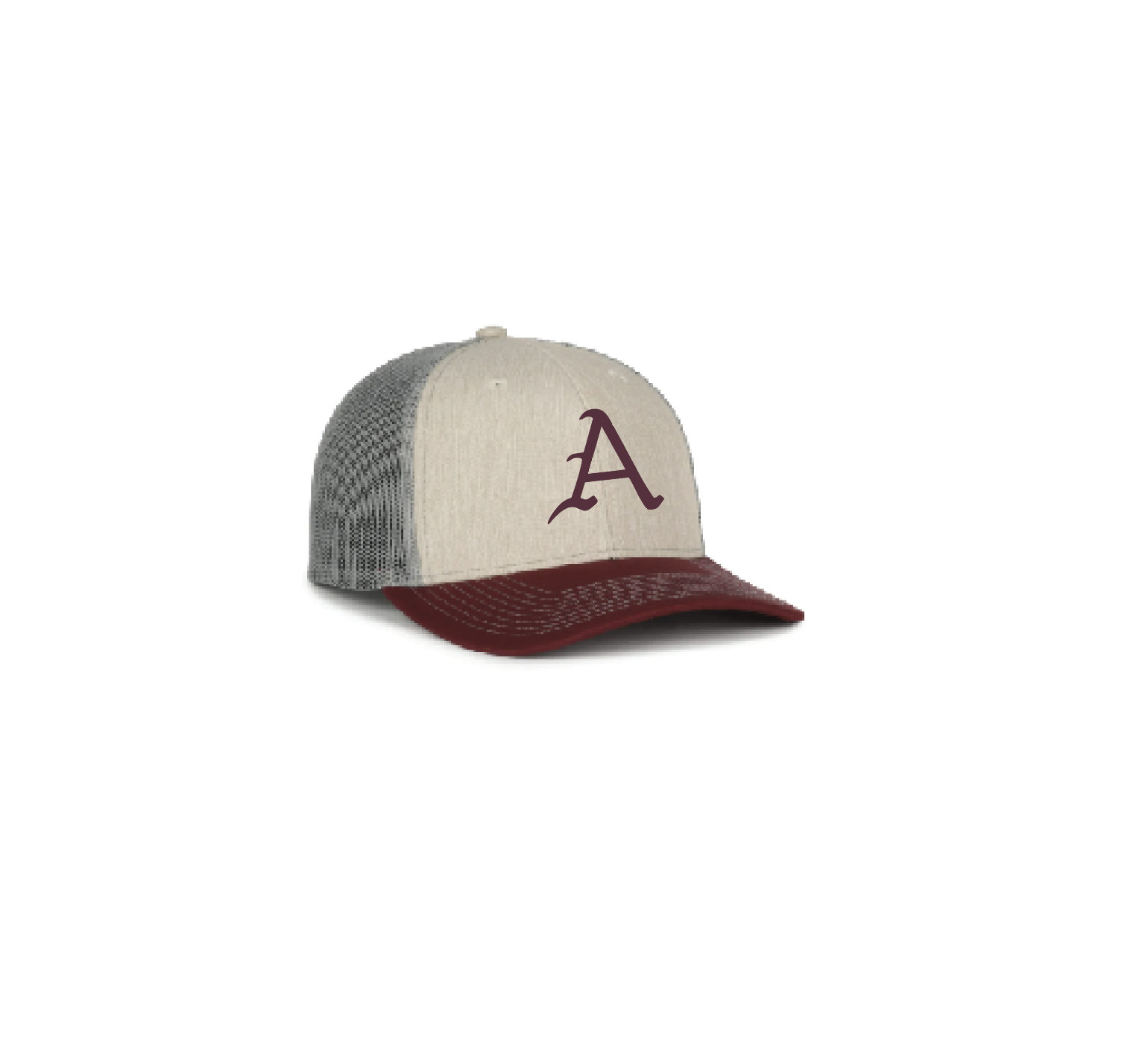 C -IVORY/MAROON/CHARCOAL MESH-BACK CAP
