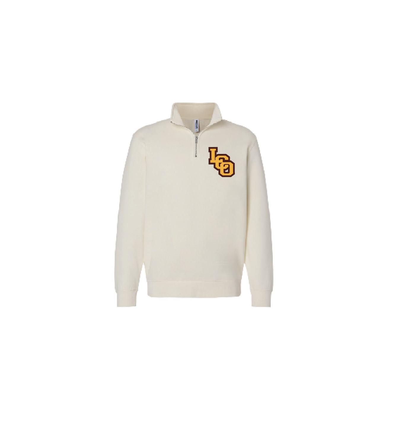 Q - BONE WHITE 1/4 ZIP FLEECE PULLOVER