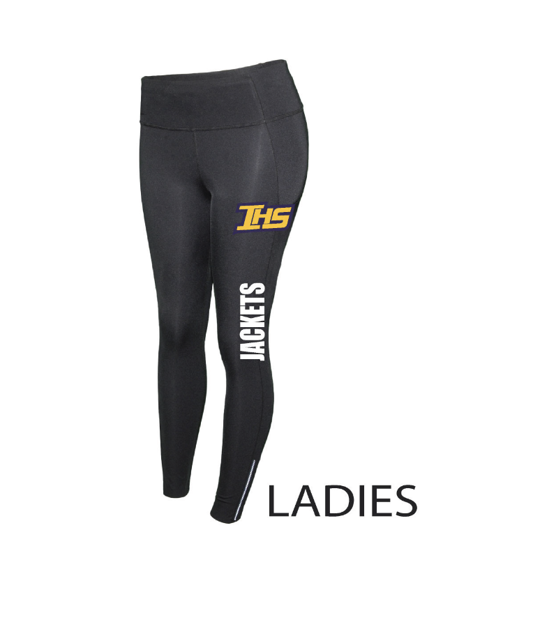 L - LADIES BLACK STRETCH-FIT TIGHTS W/ POCKETS