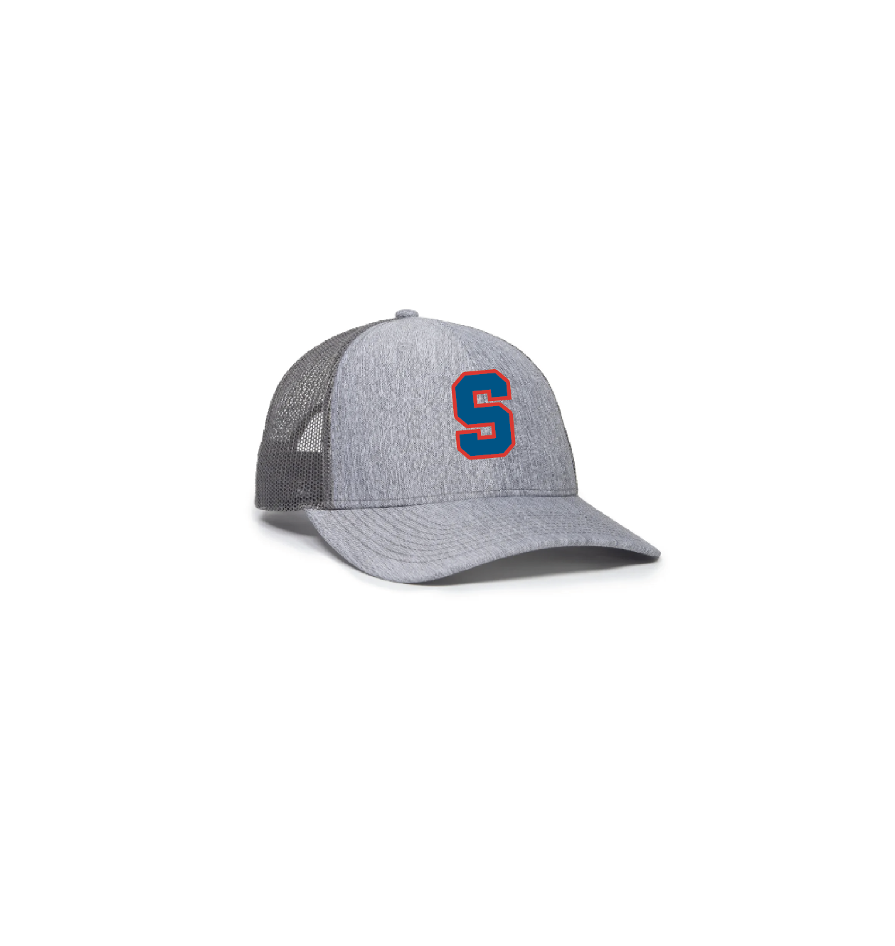 D - GREY BLEND/CHARCOAL MESH-BACK TRUCKER CAP