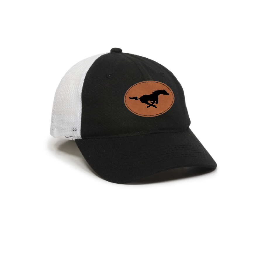 D - BLACK LOW CROWN/WHITE MESH-BACK CAP