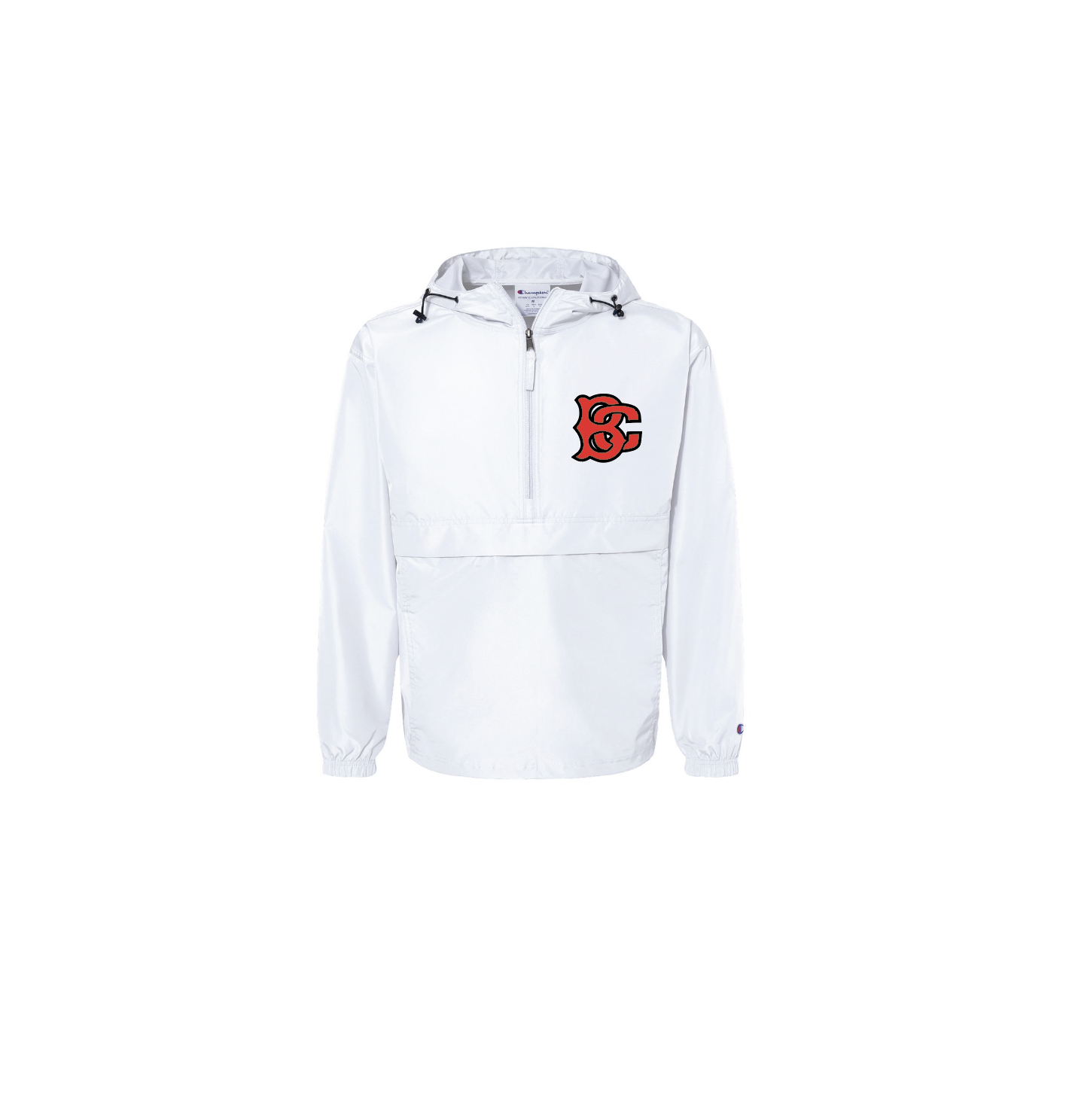 R - WHITE SUPPLE 1/4 ZIP WINDBREAKER JACKET