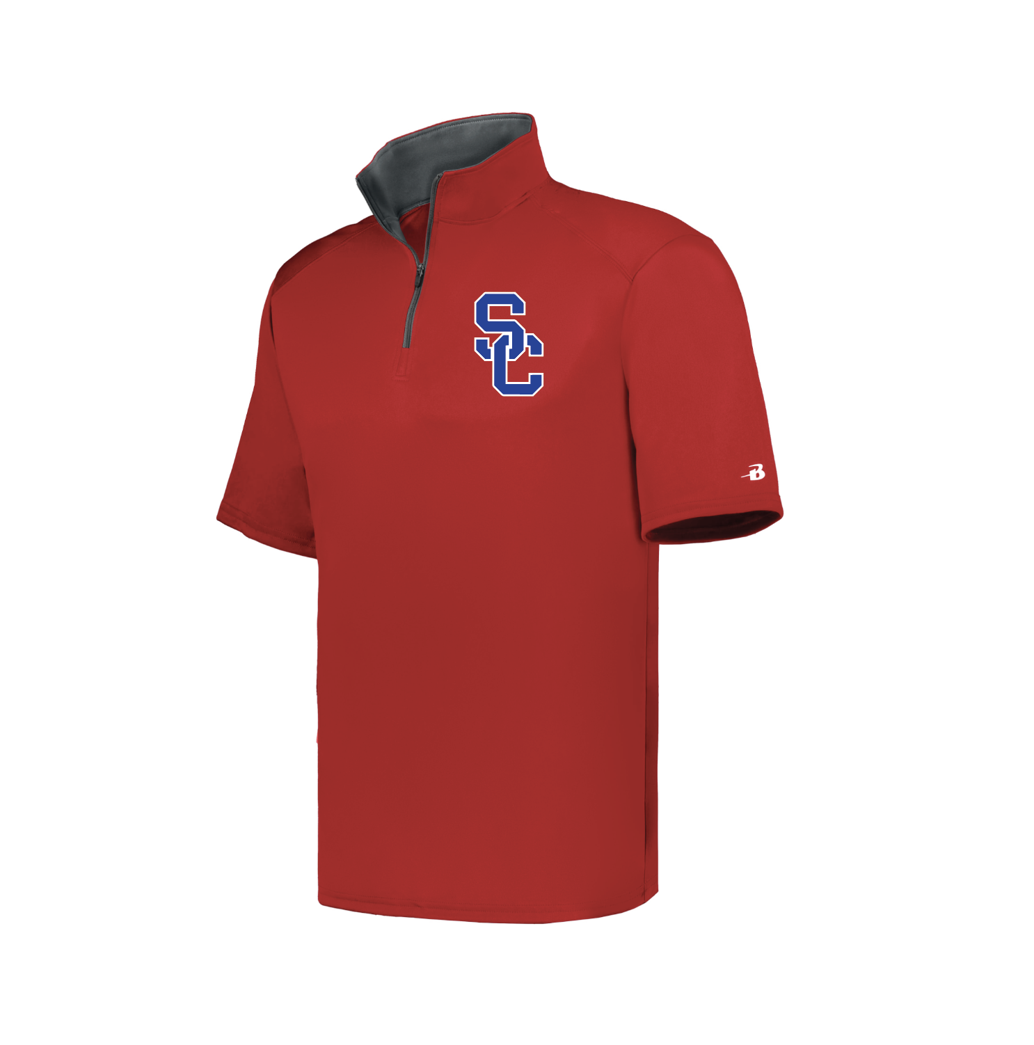 LIMITED SUPPLY SALE - Red/Grey 1/4 Zip Quick-Dry S/S Pullover