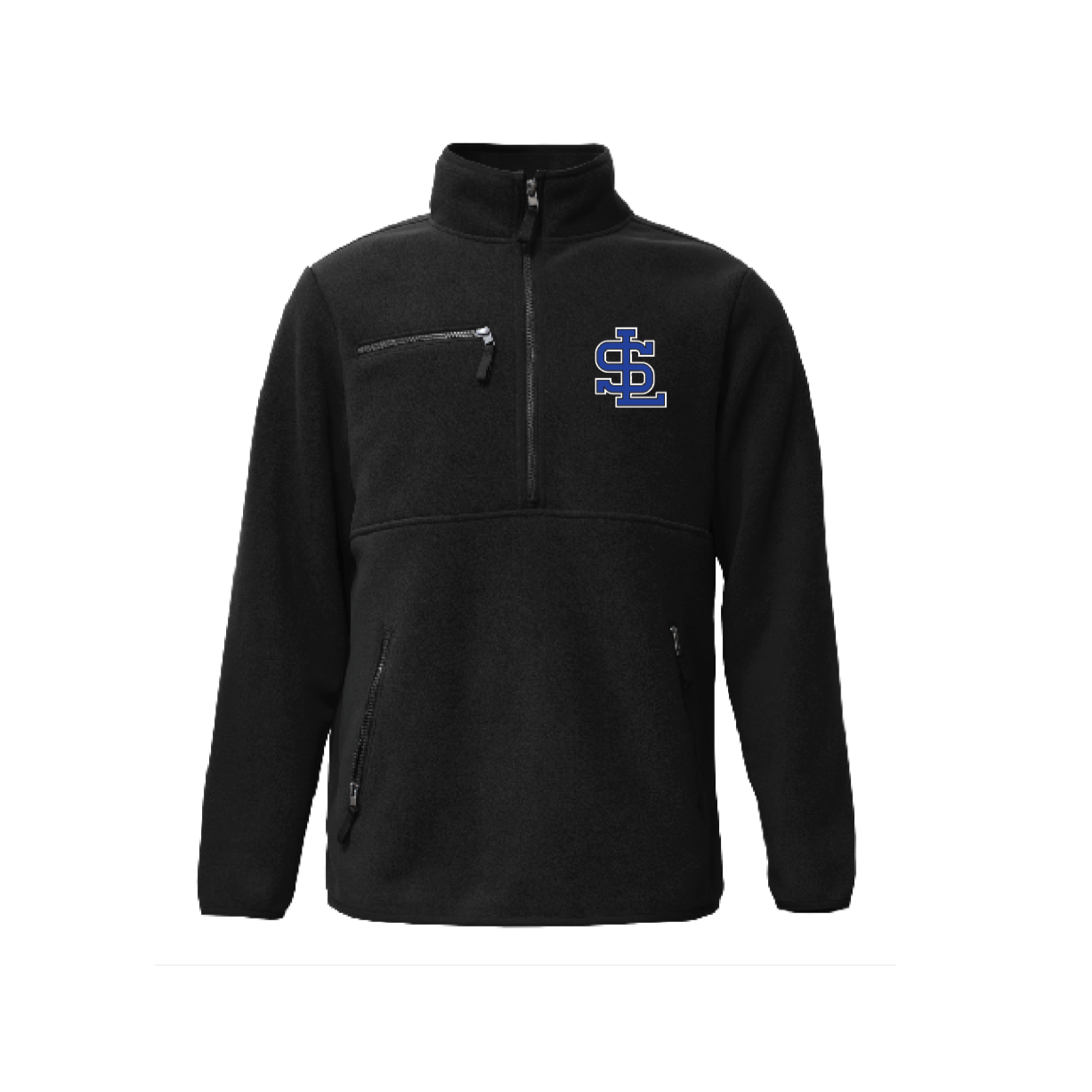 O - BLACK 1/2 ZIP HEAVY WEIGHT POLAR FLEECE