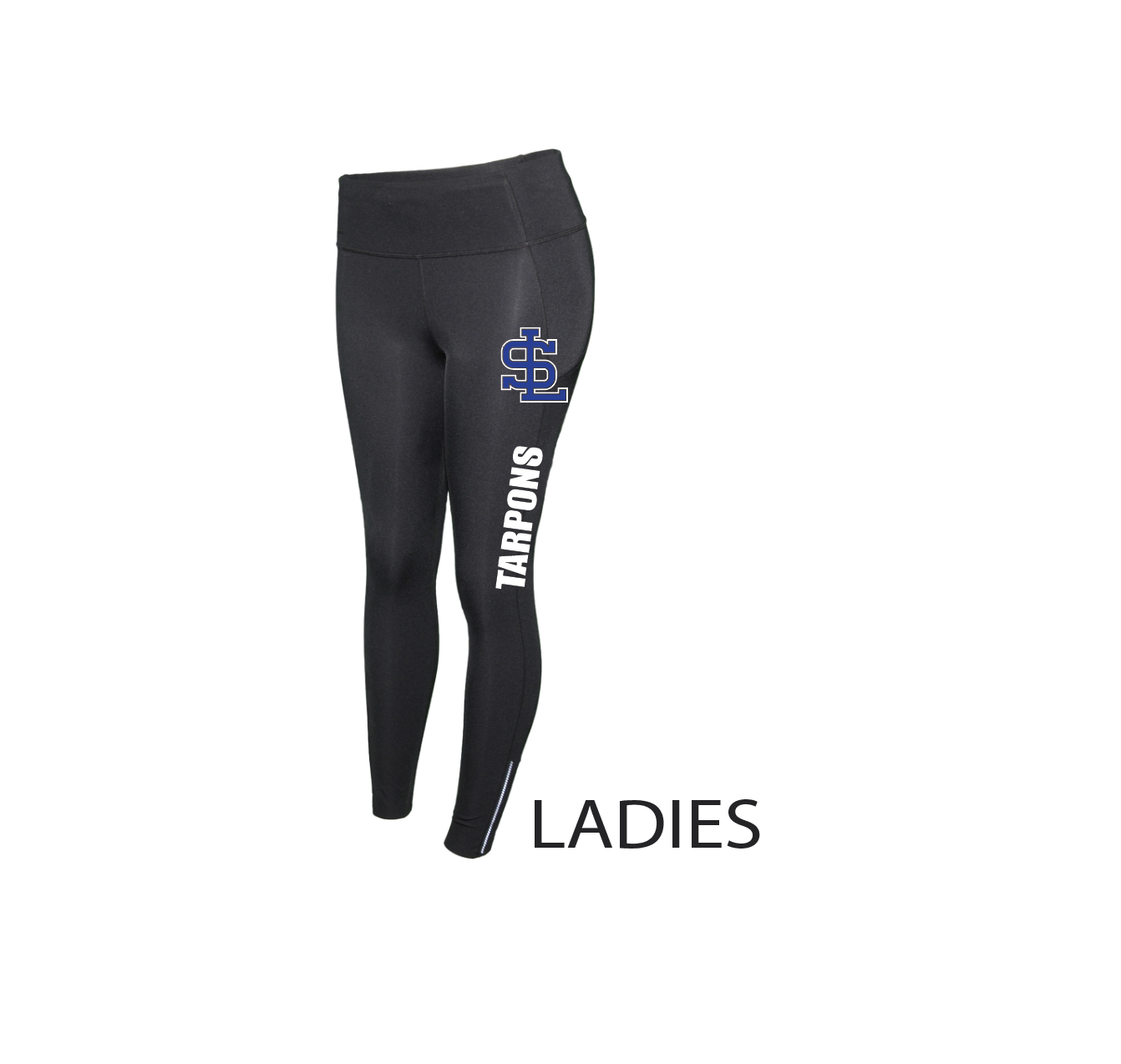 L - LADIES BLACK STRETCH-FIT TIGHTS W/ POCKETS