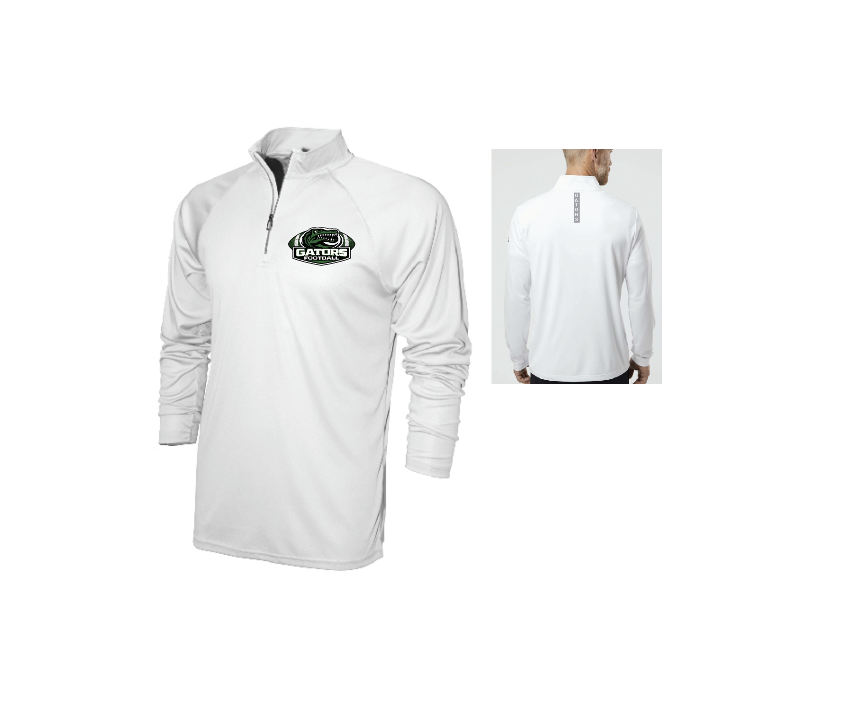 N - COACHES SIDELINE QUICK DRY 1/4 ZIP (GATORS ON BACK)