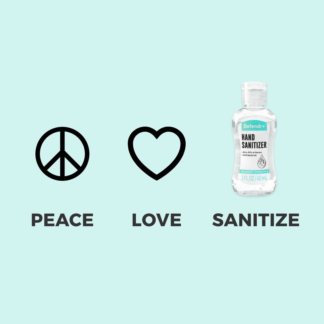 ☮Peace 💙Love Sanitizer 🙌
We wish everyone a safe New Year&rsquo;s Eve.
Looking forward to 2021! 🎉
.
.
.
.
#handsanitizer #clean #cleanhands
#target #targetfinds #washyourhands
#staysafe #defendr #defendrlabs