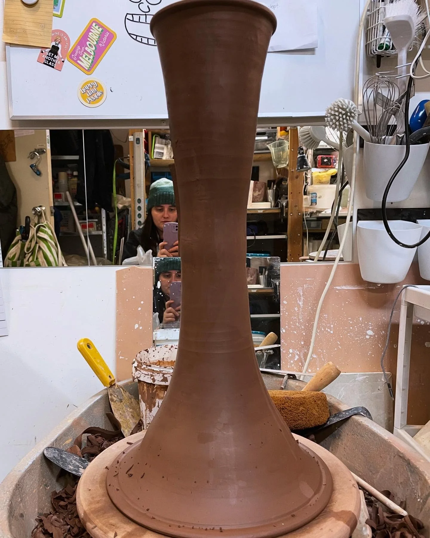 Go big or go home! 
Bird bath plinth construction is underway, 50cm tall and 4 hours of work later&hellip; I'm having a brilliant time 

This terracotta from @firedupkilns is a dream to work with, I&rsquo;ll be picking up more asap!