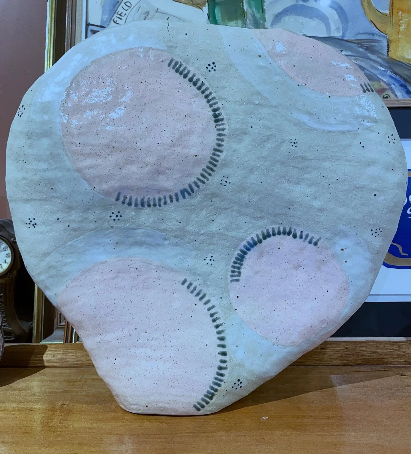 Big hand built vase freshly out of the kiln, about 40cm tall if you can believe, shrinkage of clay out here killing me! I spent a couple weeks after new years on the back deck of my parents house slowly building this guy&hellip; a slow process gettin