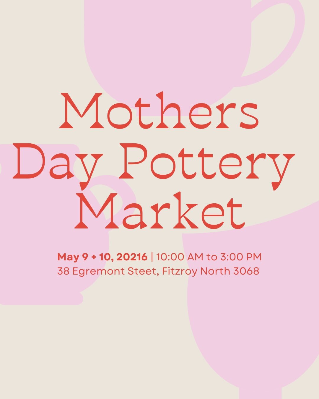 Join me this weekend at my studio for a Mothers Day Market! Can't wait to see you xx
9 &amp; 10 May 10-3
38 Egremont Street, Fotroy North 3068
