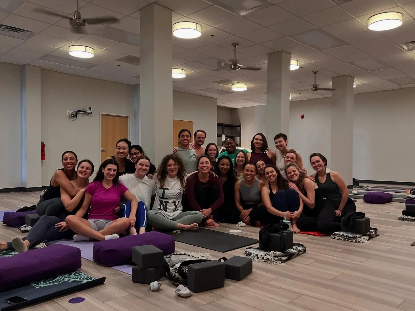 a private group yoga session hosted at PPY and instructed by Nik Delfino 💜 schedule your next special event, work outing, or personalized private yoga class with us soon!