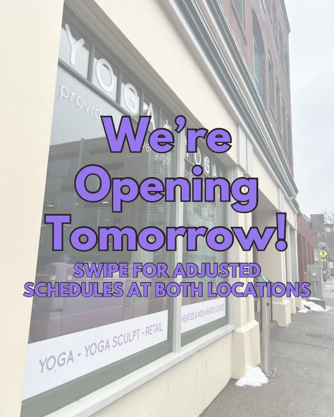 All schedules have been updated on our website, in the PPY app and on Mindbody. If you&rsquo;re shoveled out and comfortable driving we hope to see you! ✨