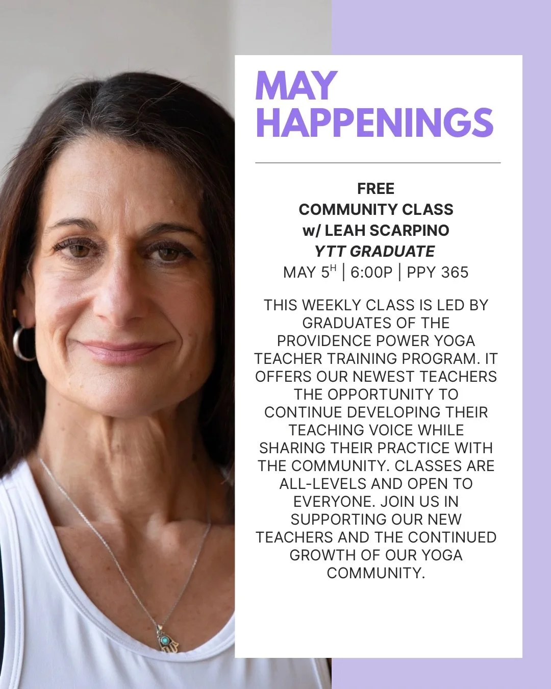 It&rsquo;s hard to believe May is already around the corner! Join us for all of the special classes, workshops and happenings 🤗