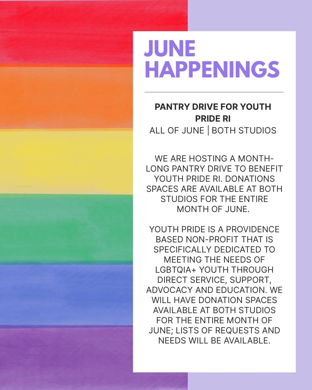 A jam packed June awaits with the start of Yoga in the Park, the return of our annual Pride Month celebration + more! We can&rsquo;t wait to meet you on the mat (or at the park) ✨☀️