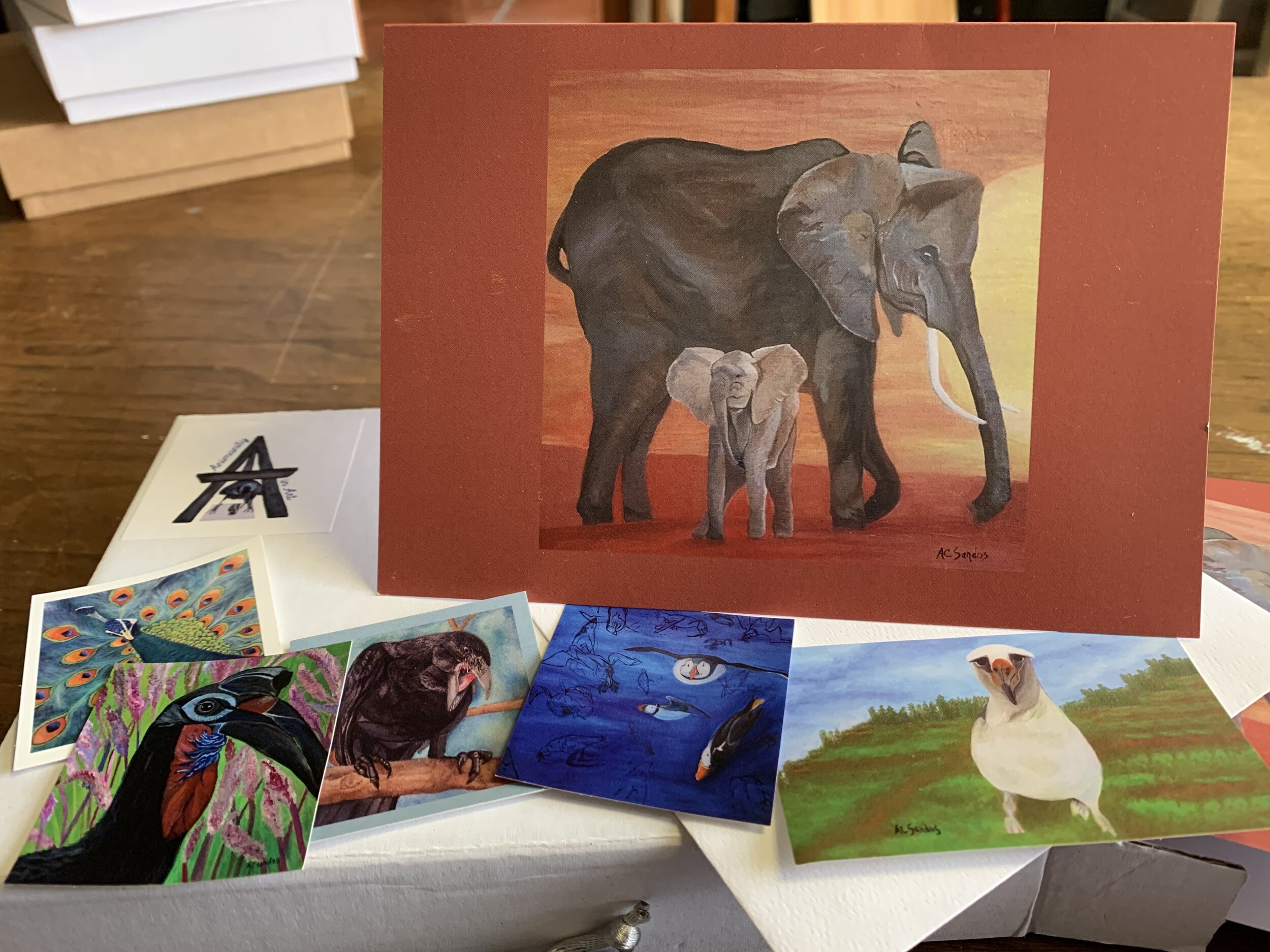 Gift Box Note Card and Sticker Elephant Set.jpeg