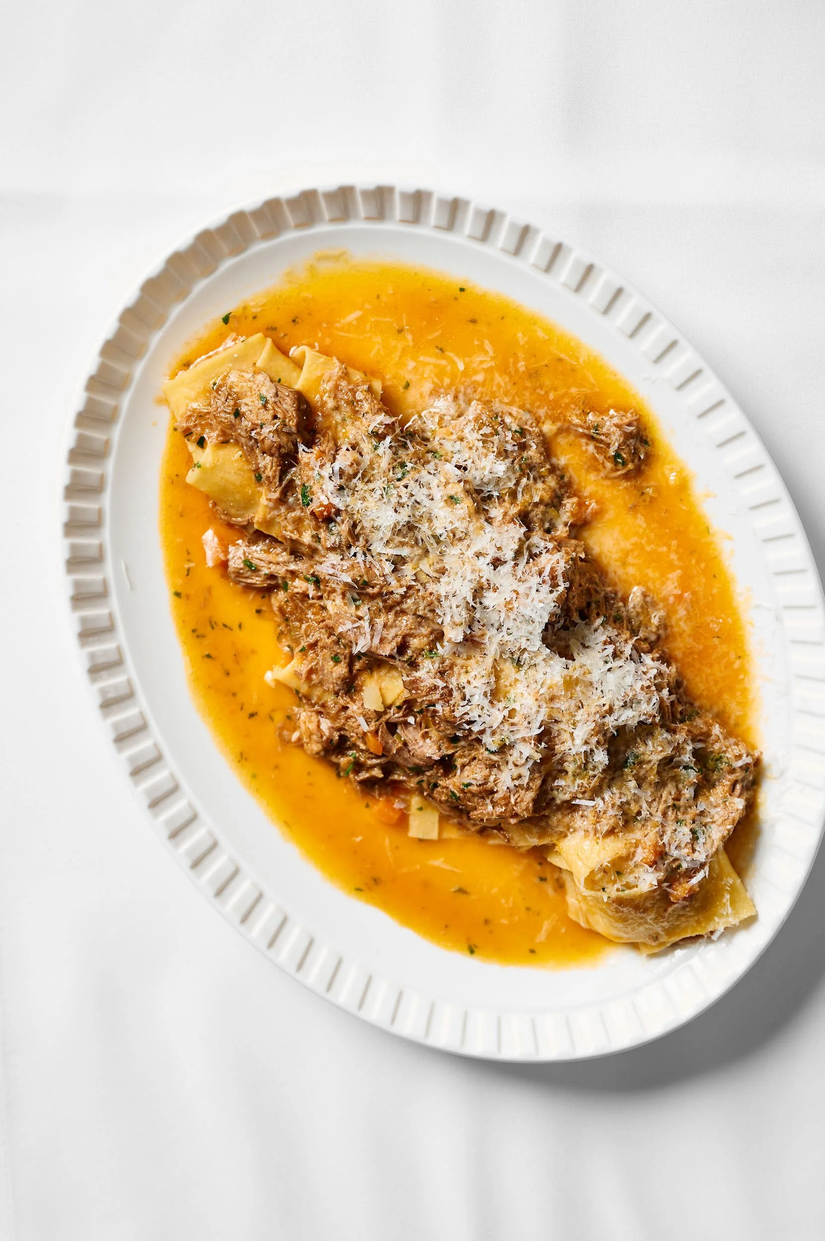 Beautiful hospitality photography: pappardelle pasta with slow-braised lamb shoulder by Charlotte Orr, photographer based in Melbourne, Australia
