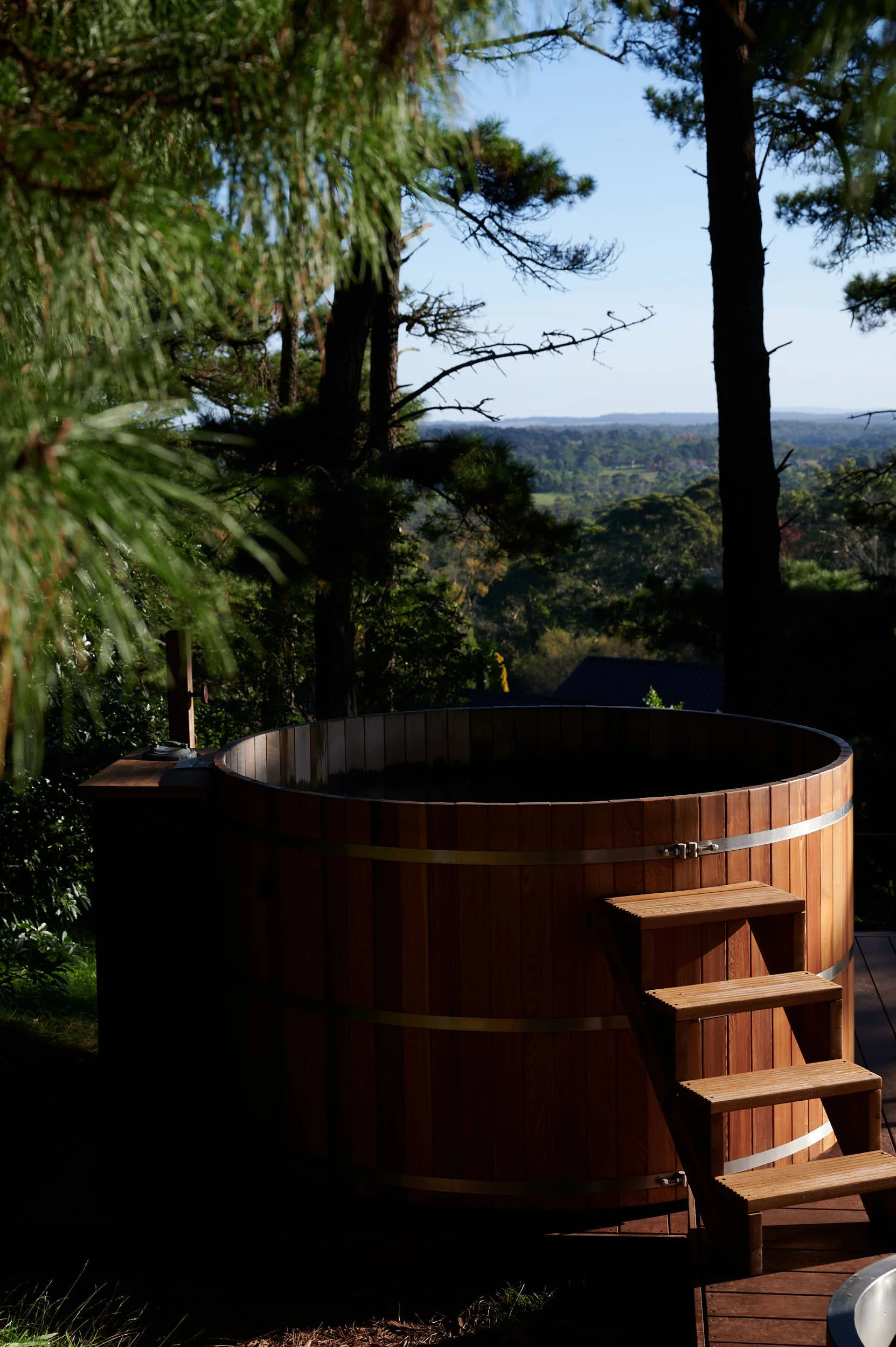 Beautiful hospitality photography: hot tub with view by Charlotte Orr, photographer based in Melbourne, Australia