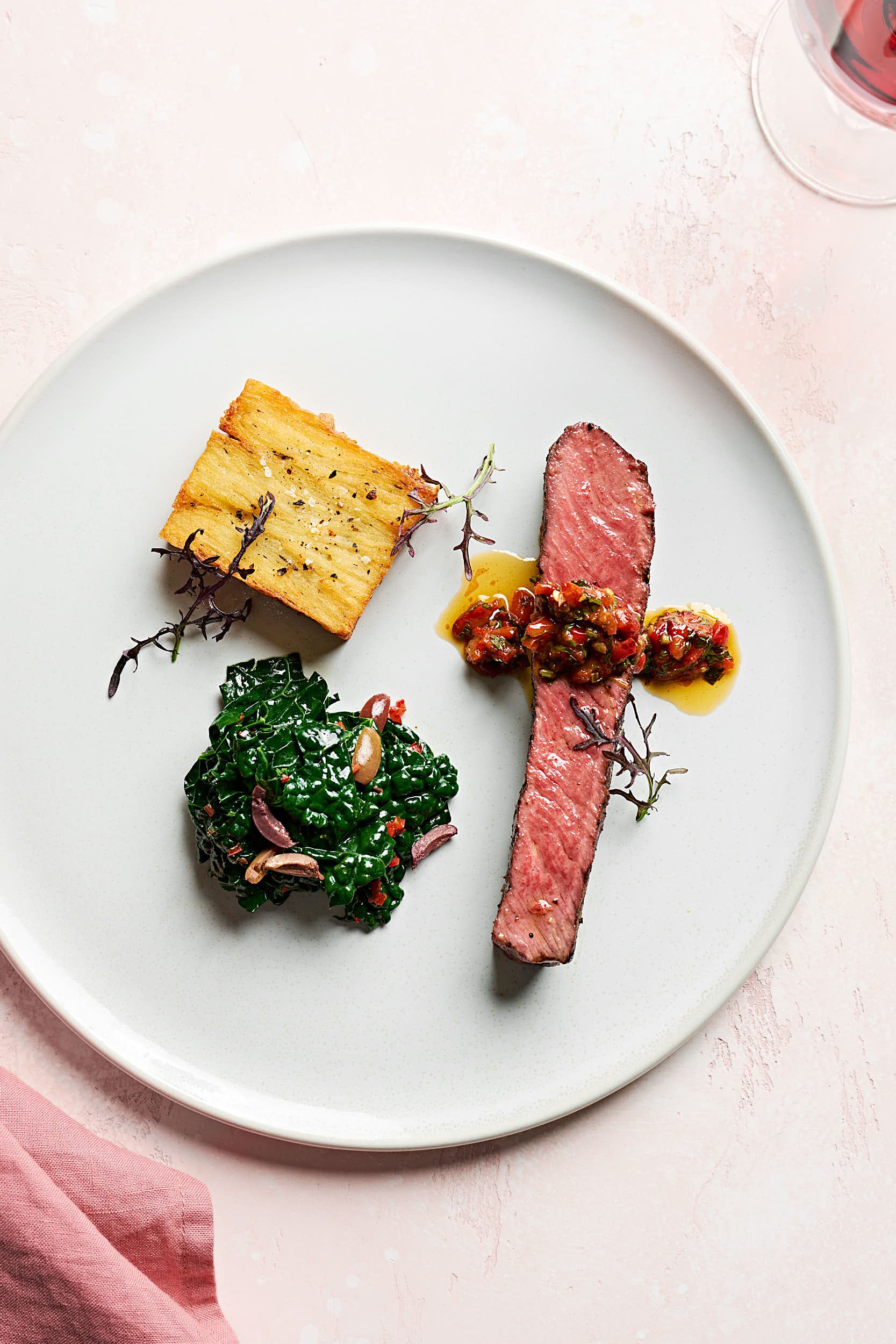 Lamb backstrap dish photographed for a Melbourne events venue by Charlotte Orr