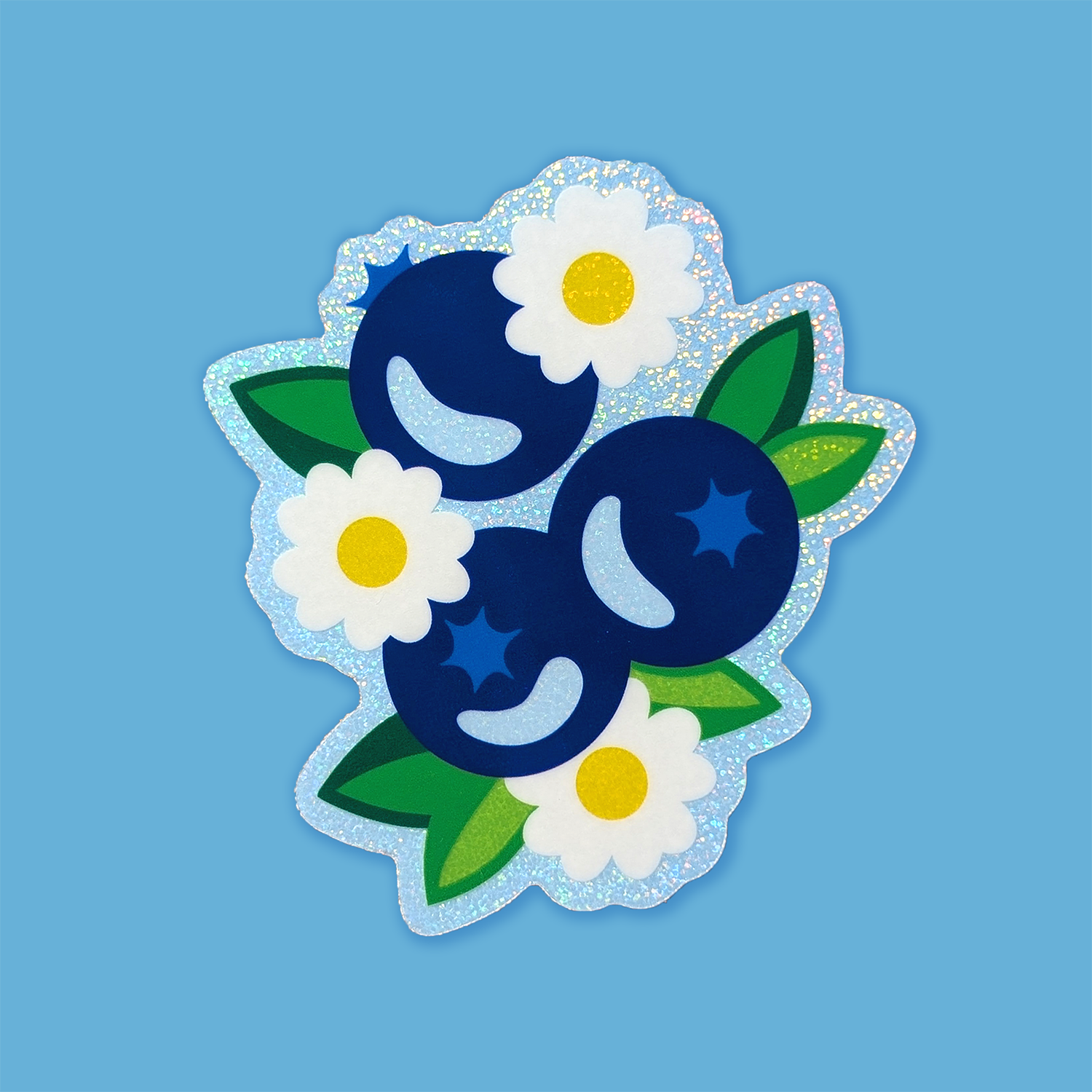 Blueberries Glitter Sticker