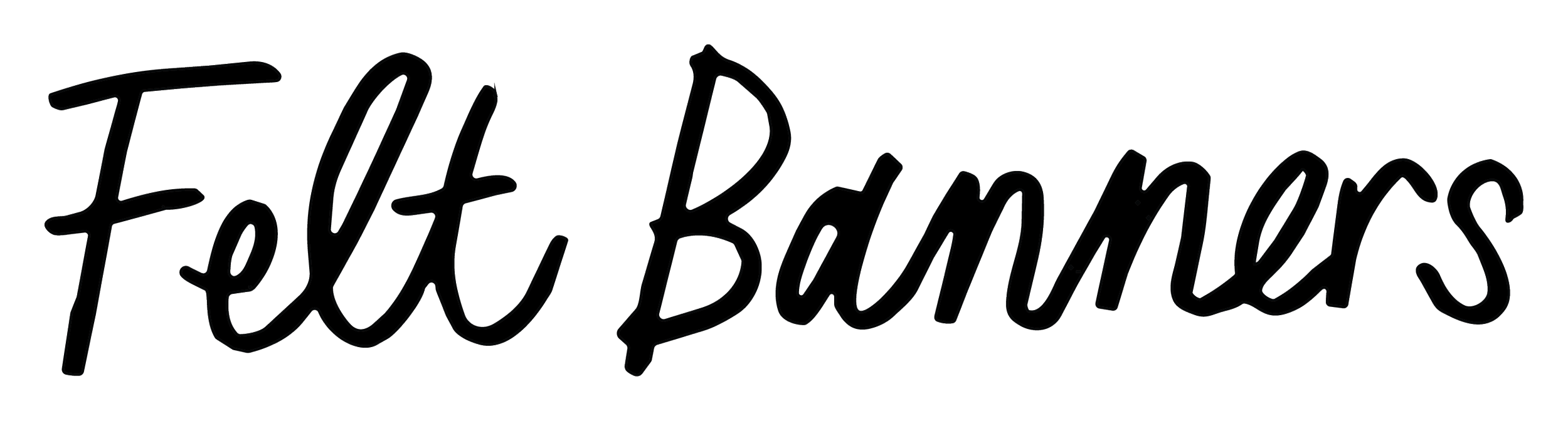 Handwritten text saying 'Felt Banners'