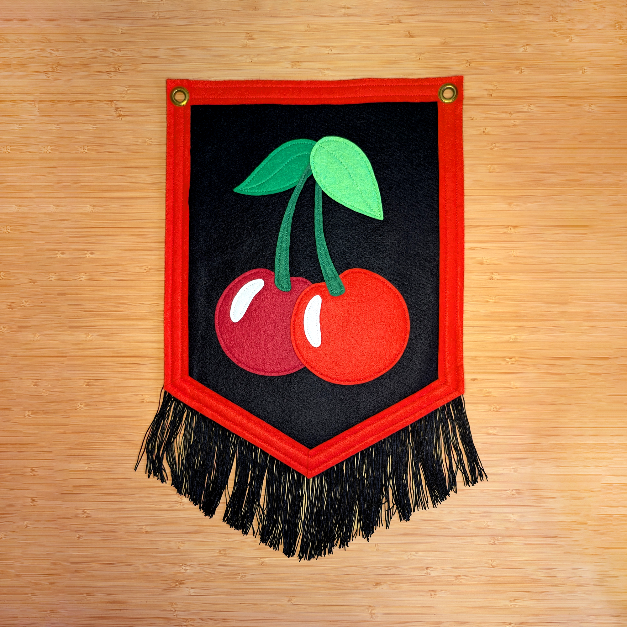 Cherries Felt Handmade Banner