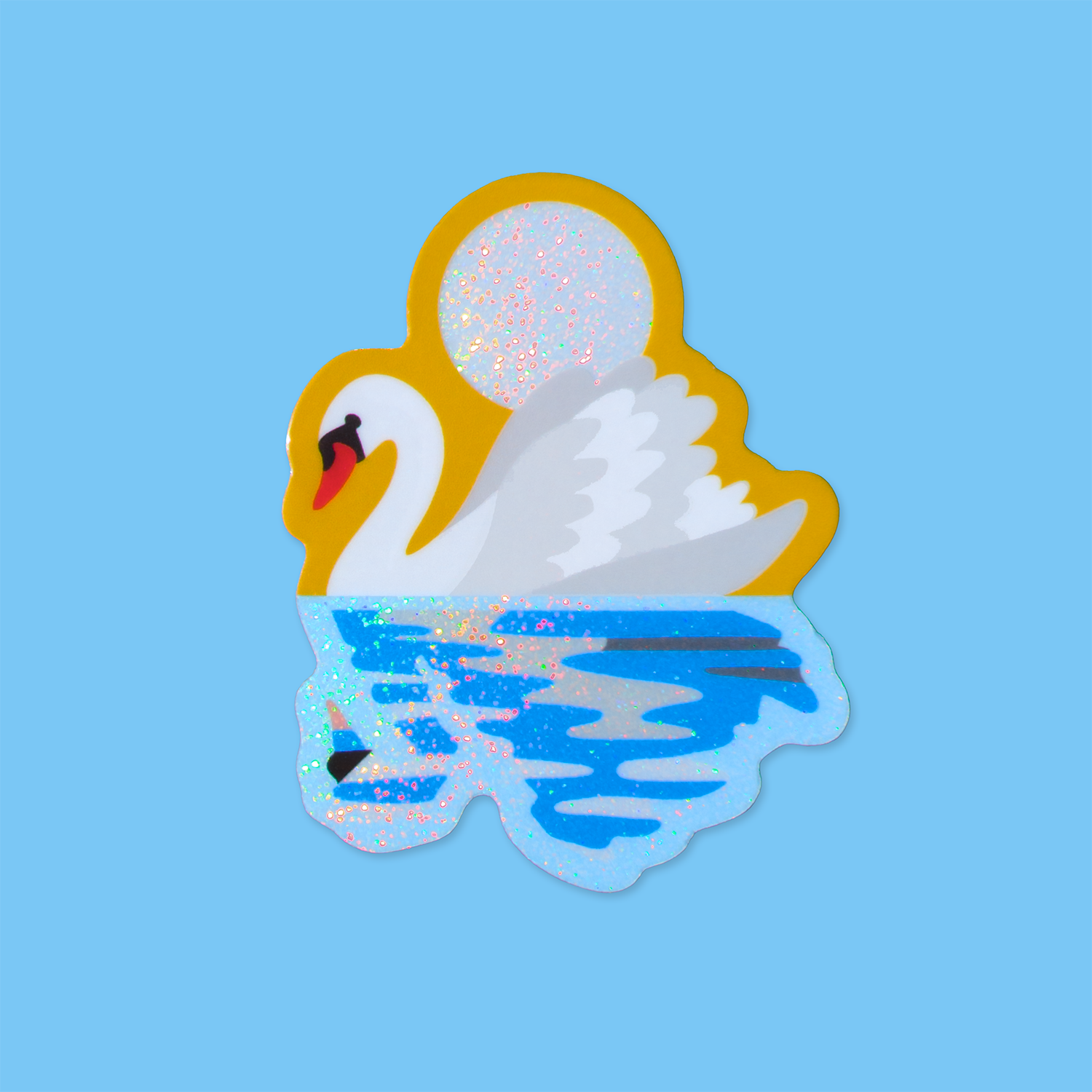 swan reflection sticker product image on blue.png