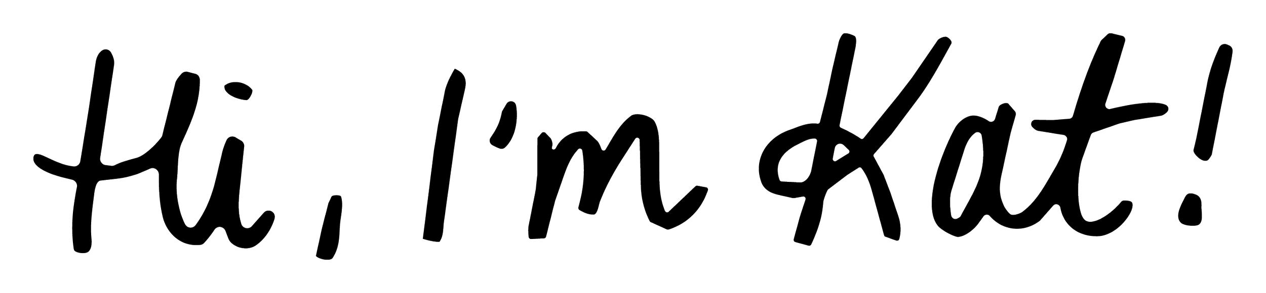 Handwritten text saying 'Hi, I'm Kat!'