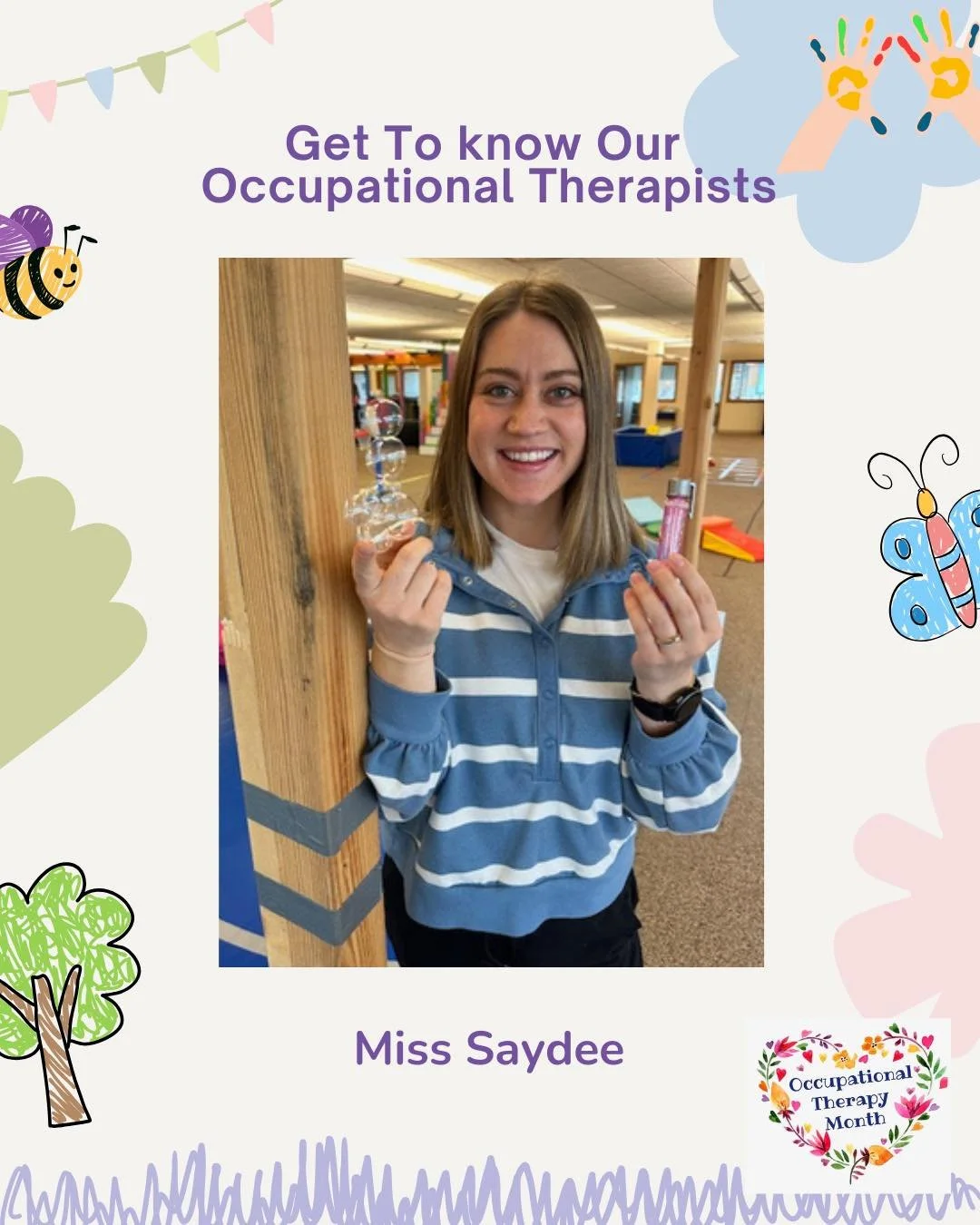 From student to standout therapist 💛 Miss Saydee has a sweet spirit, a silly side, and is full of creative interventions that make every session fun, engaging, and promote growth in her kiddos. You can always find her using favorite therapy tool 🫧
