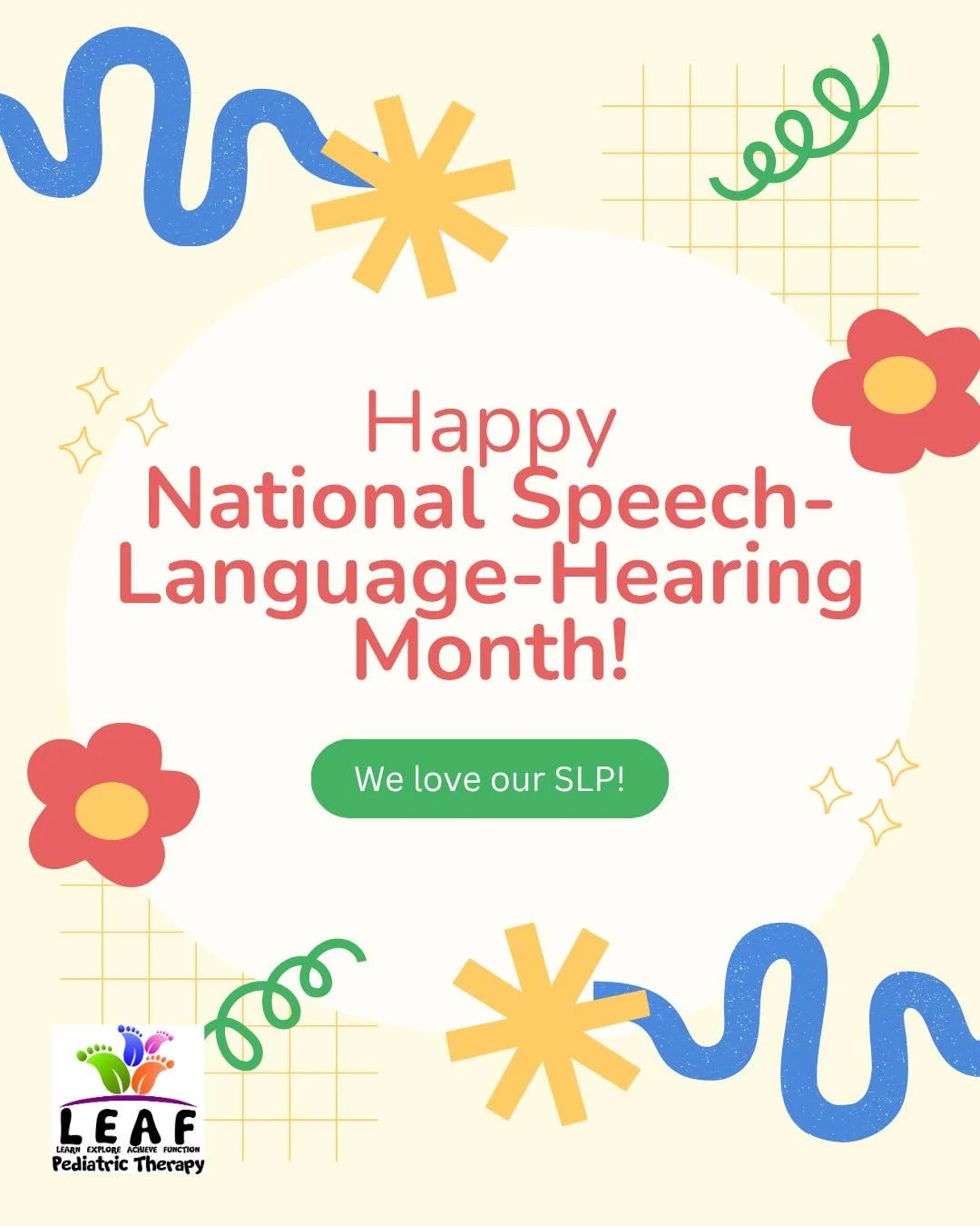 Cue the applause&hellip; and the communication skills! 👏
During National Speech-Language-Hearing Month, we&rsquo;re celebrating our wonderful SLP and the playful magic she brings to every session. Speech therapy is all about creating meaningful mome