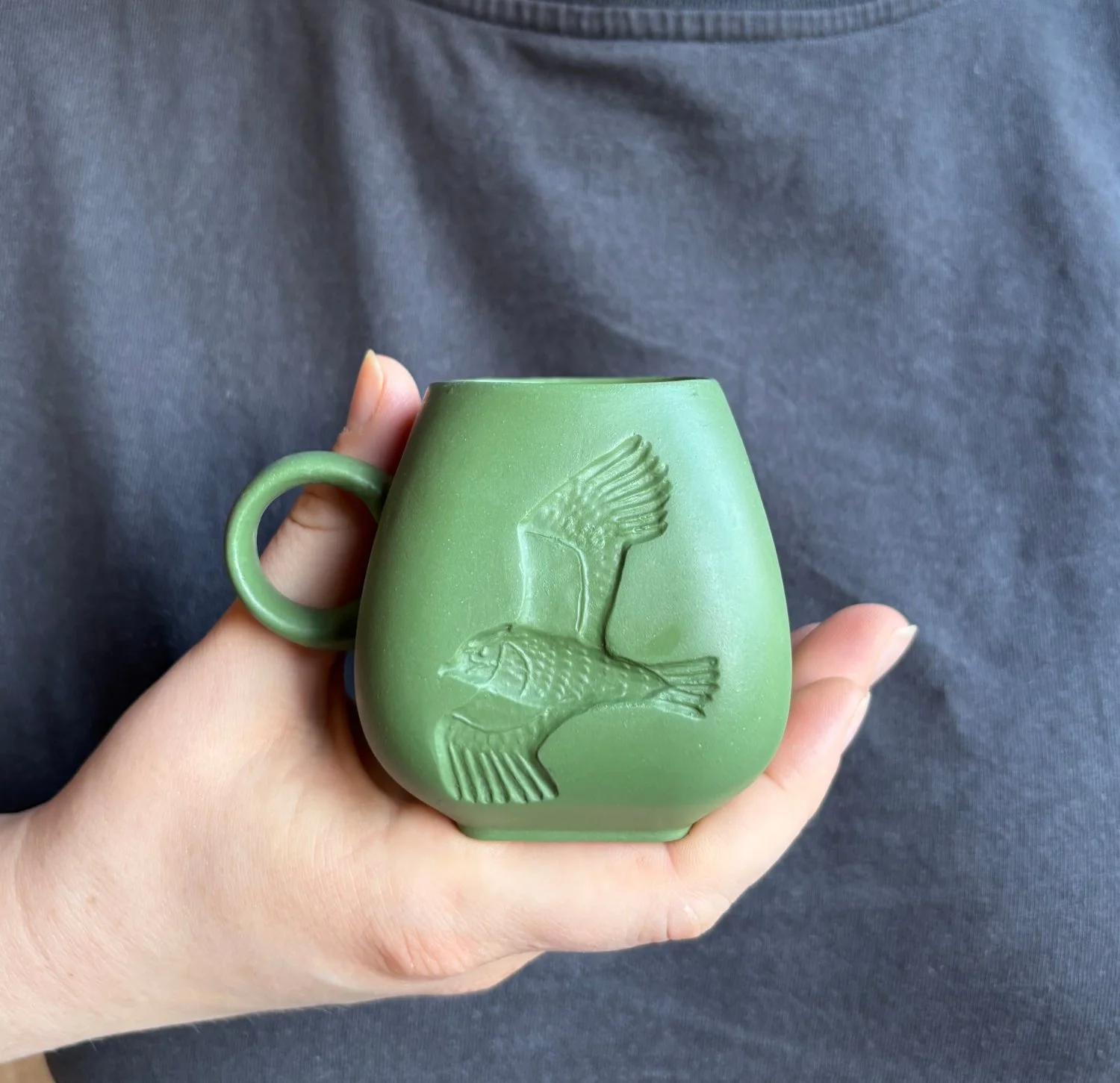 Lapwing espresso mug held chrome green.jpg