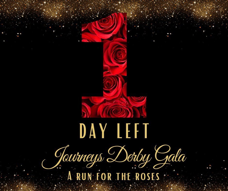📣 Tomorrow marks the big day! We're so excited to welcome everyone at Journeys for our Run for the Roses Gala! 🎉 A heartfelt thank you goes out to our amazing event sponsors, generous donors, dedicated volunteers, and enthusiastic attendees. Your s
