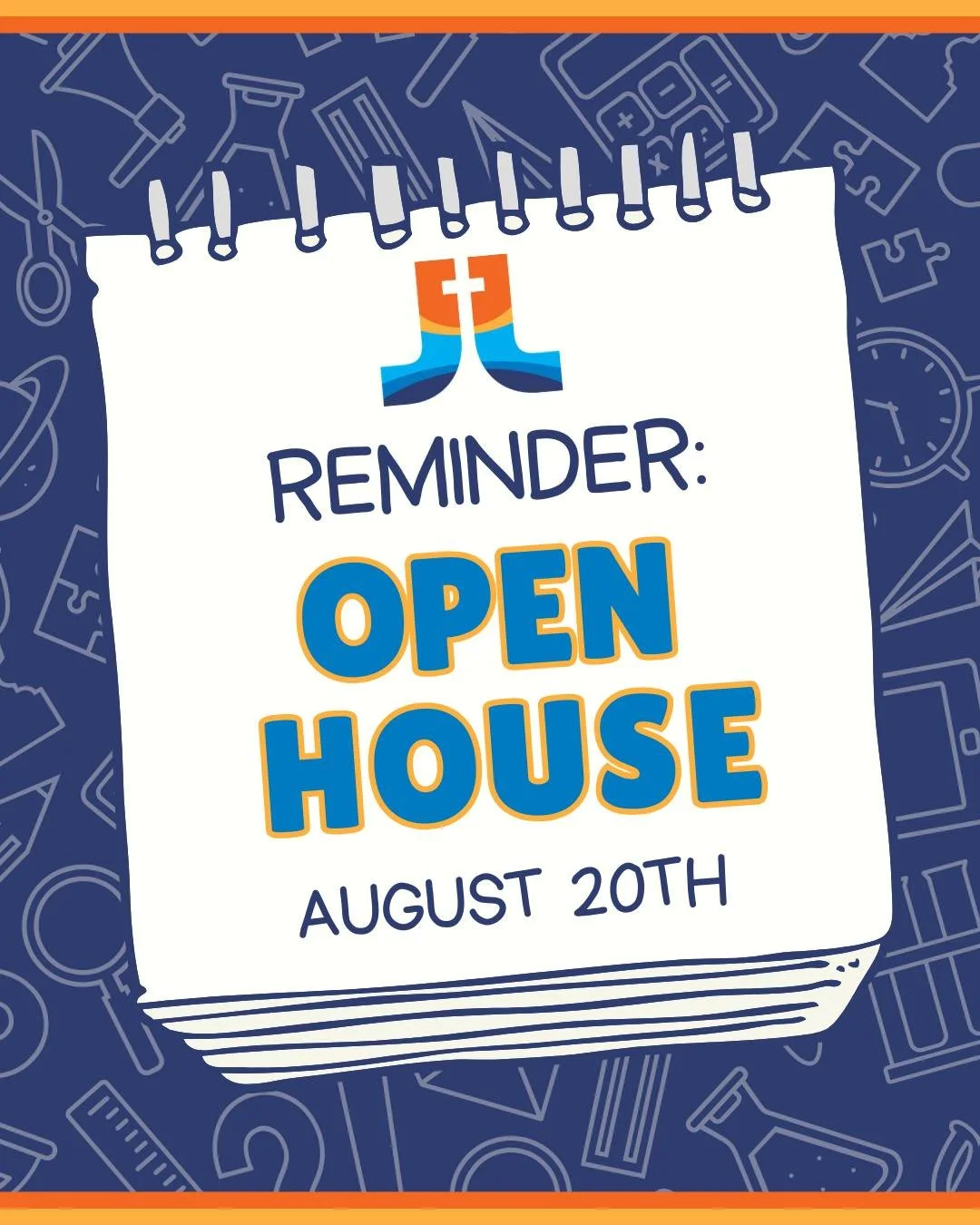 𝙾𝚙𝚎𝚗 𝙷𝚘𝚞𝚜𝚎 𝚁𝚎𝚖𝚒𝚗𝚍𝚎𝚛🍎
The first day of school is almost here, and we'd love to welcome you to our Open House on Thursday, August 20!
Whether you're a returning family or attending Journeys Lutheran School for the first time, this is 
