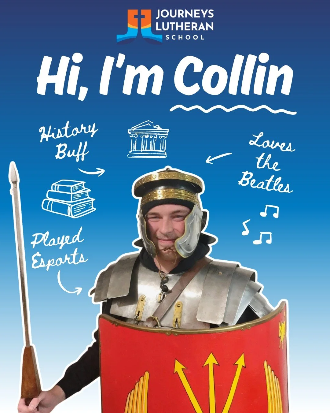 🍎𝑾𝒆𝒍𝒄𝒐𝒎𝒆, 𝑪𝒐𝒍𝒍𝒊𝒏! ✏️
Please join us in welcoming Collin Curtis to the Journeys Lutheran School family! Collin is a recent graduate of Carthage College and comes to us with a lifelong connection to Lutheran education&mdash;he grew up wit