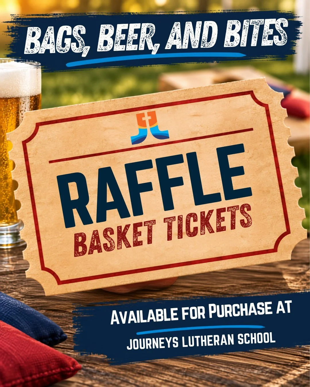 Can&rsquo;t join us Saturday? You can still win! 👀🎟️
Our Bags, Beer &amp; Bites raffle baskets are up for grabs, and you don&rsquo;t have to attend the event to take your chances.
Stop by Journeys Thursday afternoon or all day Friday to buy raffle 