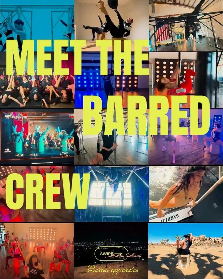 Meet the students who make BARRED apparatus feel like home: curious, strong, and always ready to try something new. Want to join? Take advantage of the new student 3 for $30 offer in our bio link. 
Work/study positions available for professional danc