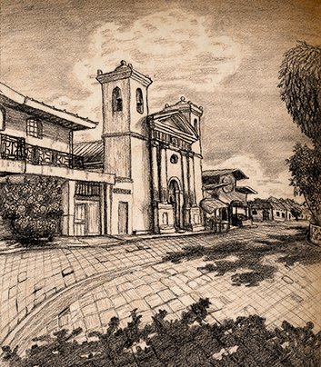 Hand-drawing of my father's hometown