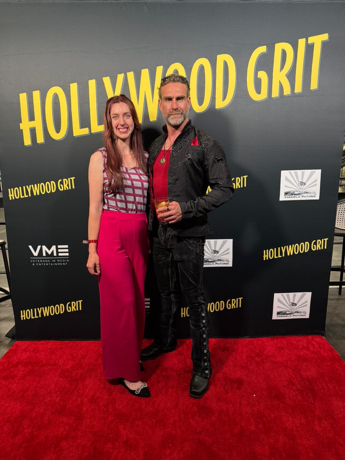 David B. Meadows in a custom jacket on the red carpet for the Los Angeles premiere of "Hollywood Grit".