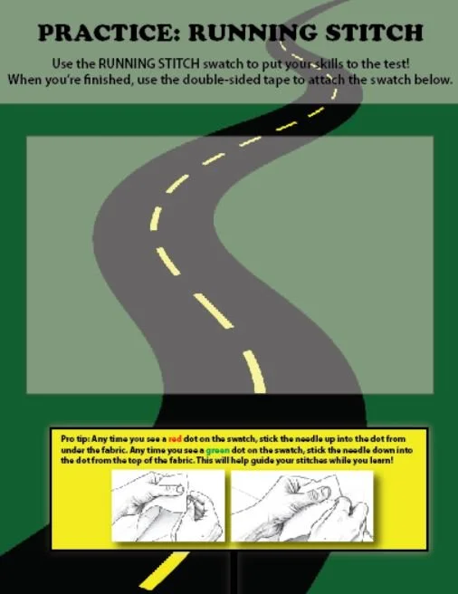 Pages of THREADY, SET, SEW! allow uses to attach their finished swatches for reference later