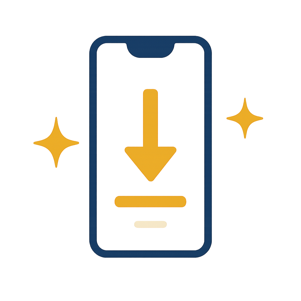 Download icon on a cell phone