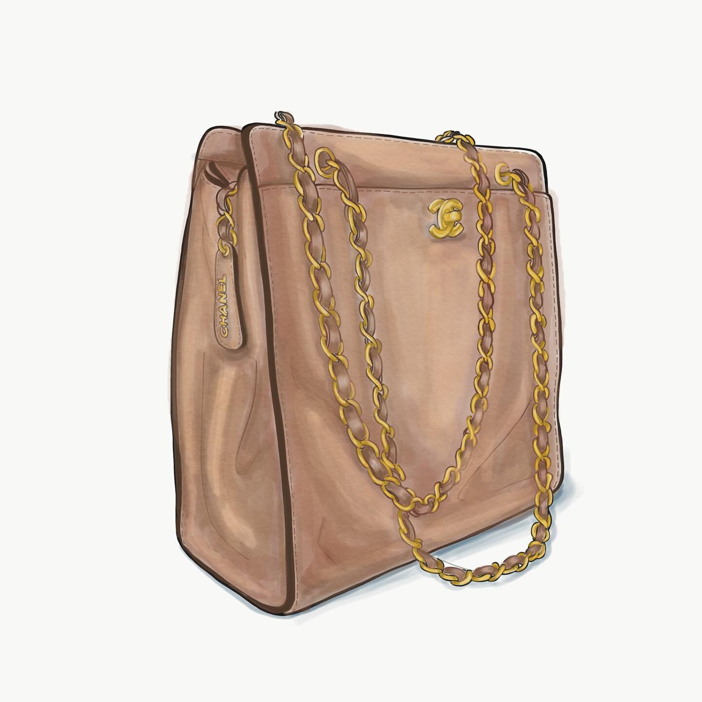 More vintage Chanel appreciation&hellip; I love the orientation of this bag and the front pocket&hellip; and the chain straps that feel like jewelry.
.
.
Sketched on my iPad Pro.
.
.
#vintagechanel #vintagechanelbag #circularfashion #momsclosetfinds?