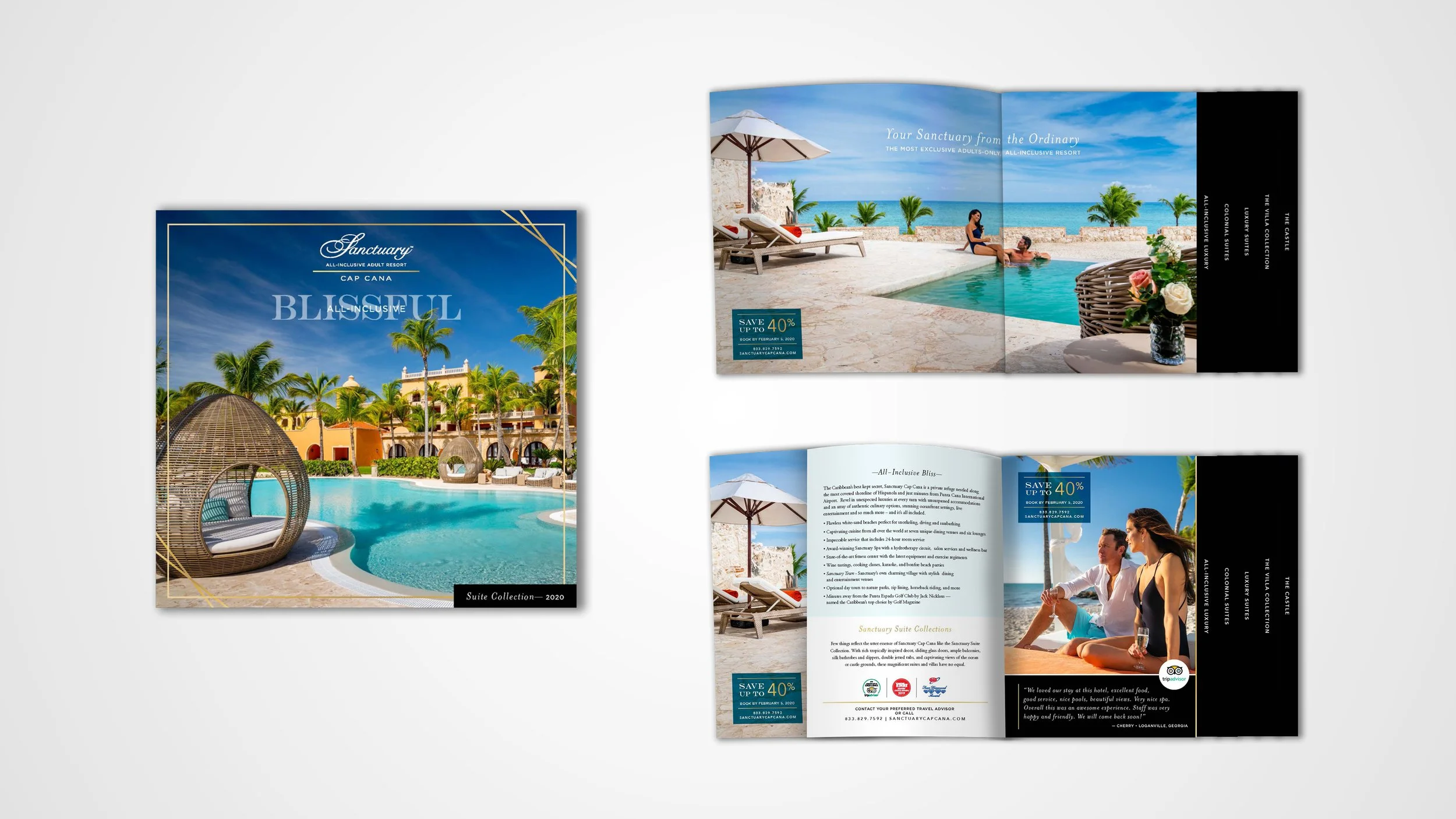 A stepped brochure for Sanctuary Cap Cana.