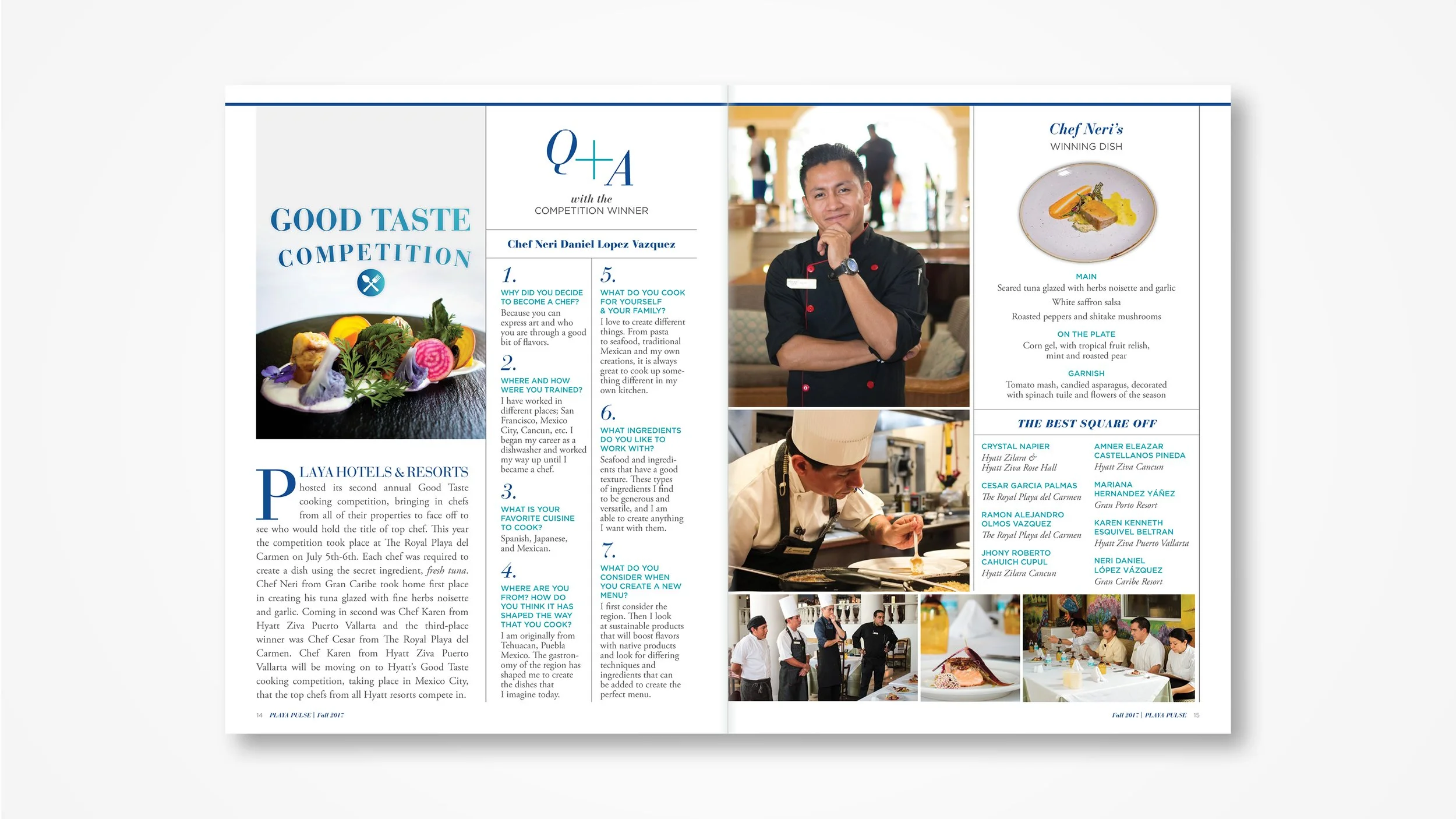 Two example pages from Playa Pulse employee magazine.