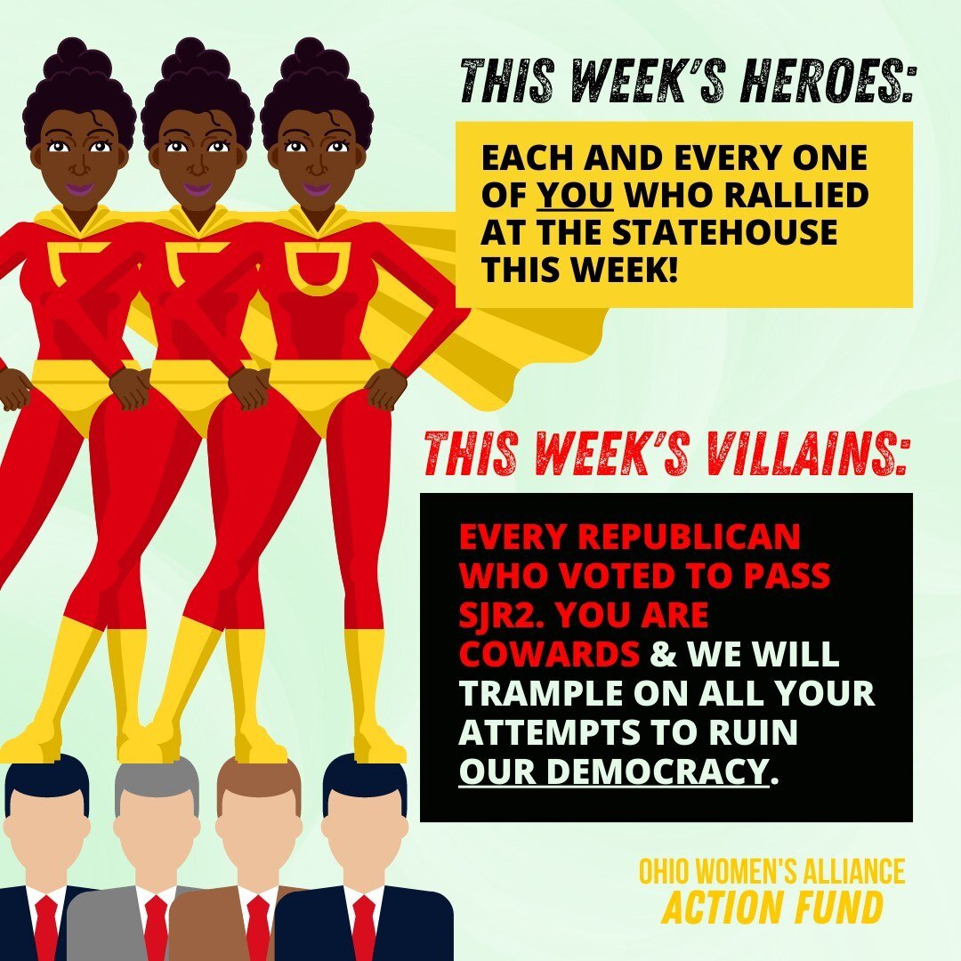 We don&rsquo;t have to say much to explain this week&rsquo;s Heroes &amp; Villains feature. 

❤️&zwj;🔥 Y&rsquo;ALL ARE CLEARLY THE HEROES.

🚫 Cowardly Republicans are trying to trample on our rights, but you showed up to tell them that we will tram