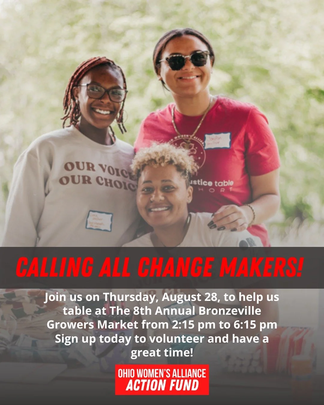 Next week, catch us OUTSIDE tabling at The 8th Annual Bronzeville Growers Market from 2:15 to 6:15 pm! You&rsquo;ll have a chance to hang with OWA staff, build fellowship, community, and more! Please click the link in our bio to sign up! We can&rsquo