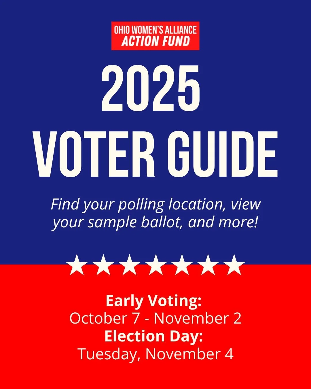 Our 2025 Voter Guide has all the info you need to vote early or on Election Day! Visit the link in our bio to check your polling location, see what&rsquo;s on your ballot, and more!
