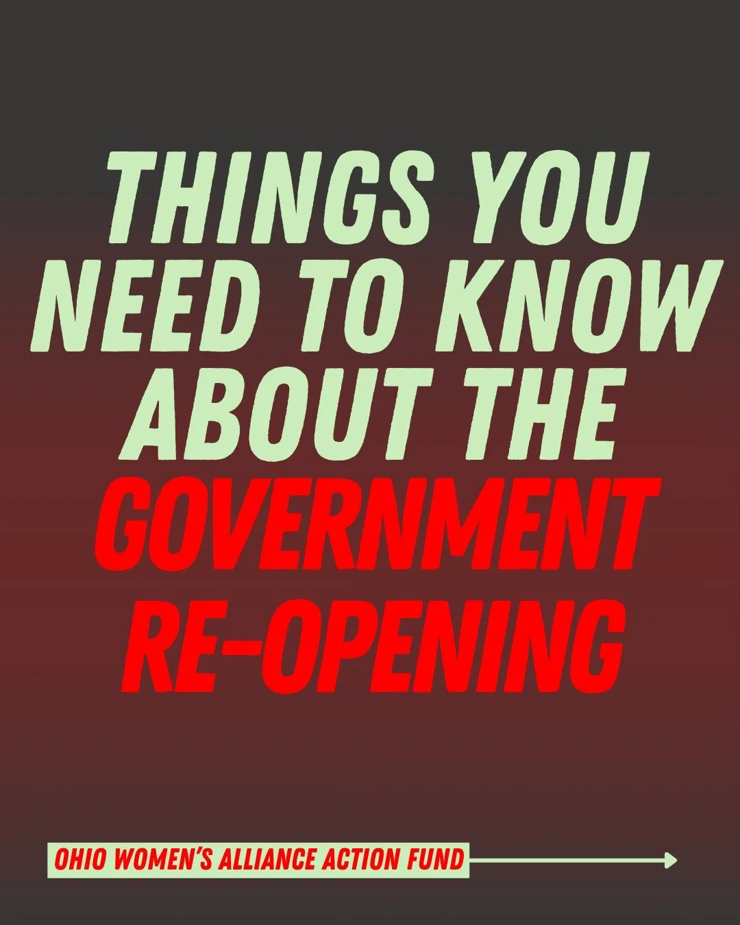 As of November 13, the government reopened, which means essential programs are running again. Families can now access the resources they need. Though there is still a fight ahead, this is a sign of relief where families and communities can continue b